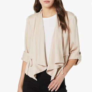 Cupcakes & Cashmere Blush Drape Front Jacket Lightweight Drawstring Waist Size S